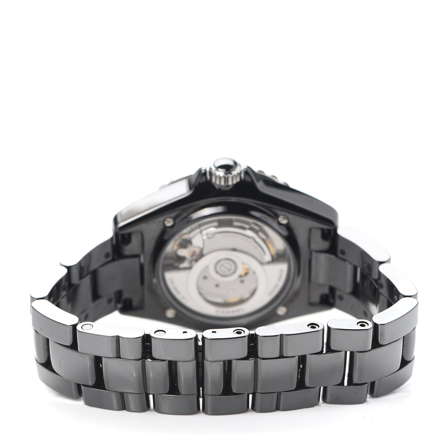 Chanel Stainless Steel Ceramic Diamond 38mm J12 Automatic Watch Black 4 of 6
