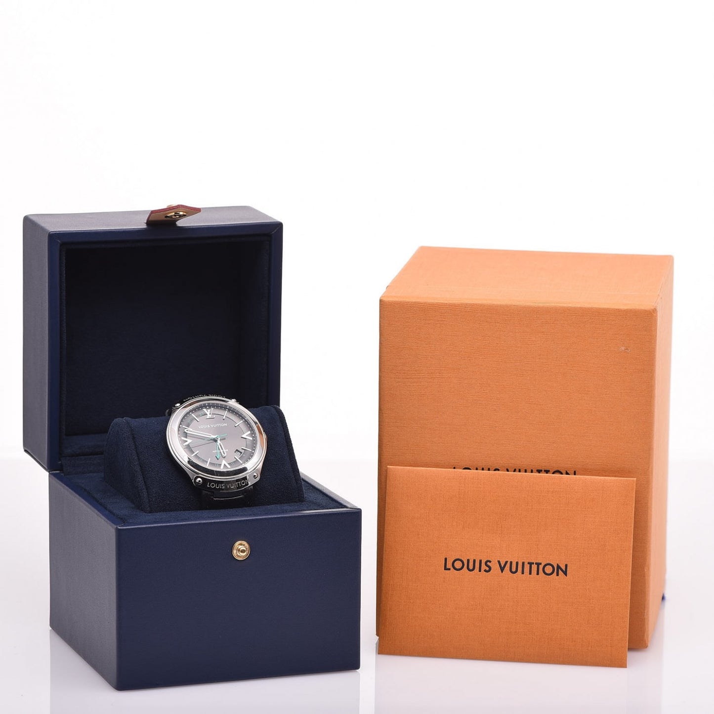 Stainless Steel Calfskin 40mm Fifty-Five GMT Automatic Watch Black