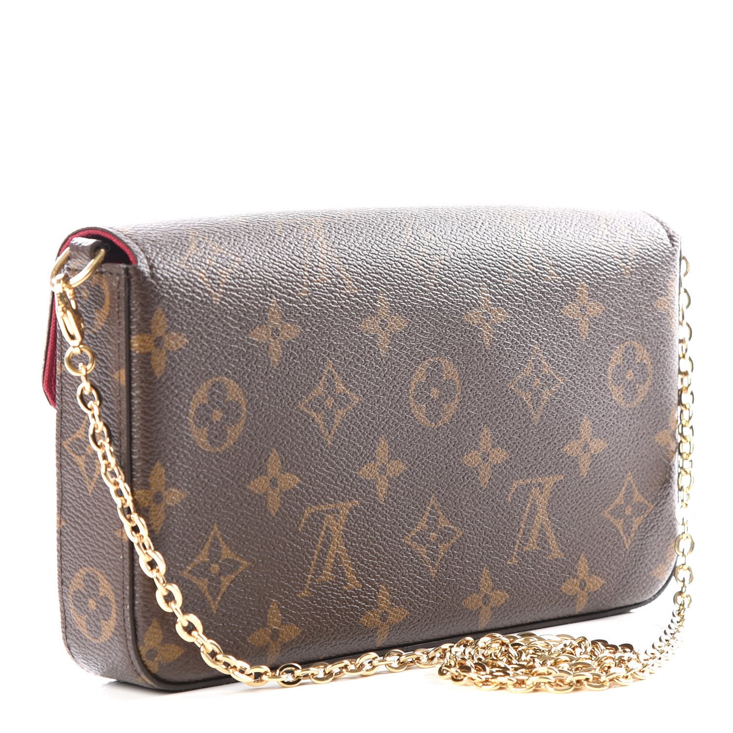 Monogram Pochette Felicie Chain Wallet Fuchsia