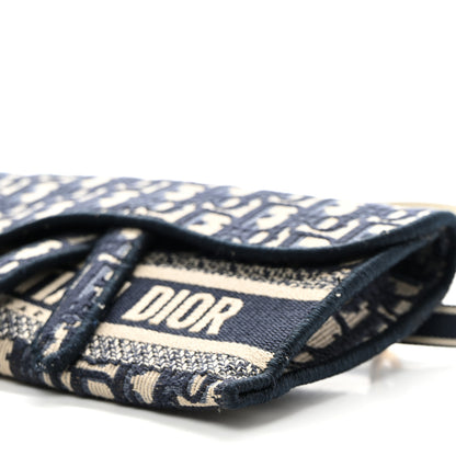 Christian Dior Oblique Slim Saddle Pouch Blue 10 of 11