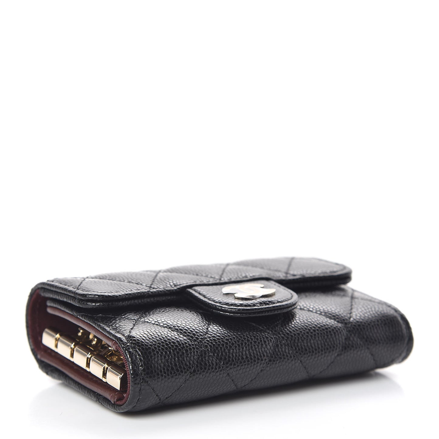 Caviar Quilted Classic 4 Key Holder Wallet Black