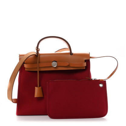 Hermes Vache Hunter Toile Herbag Zip 31 PM Rubis 3 of 12