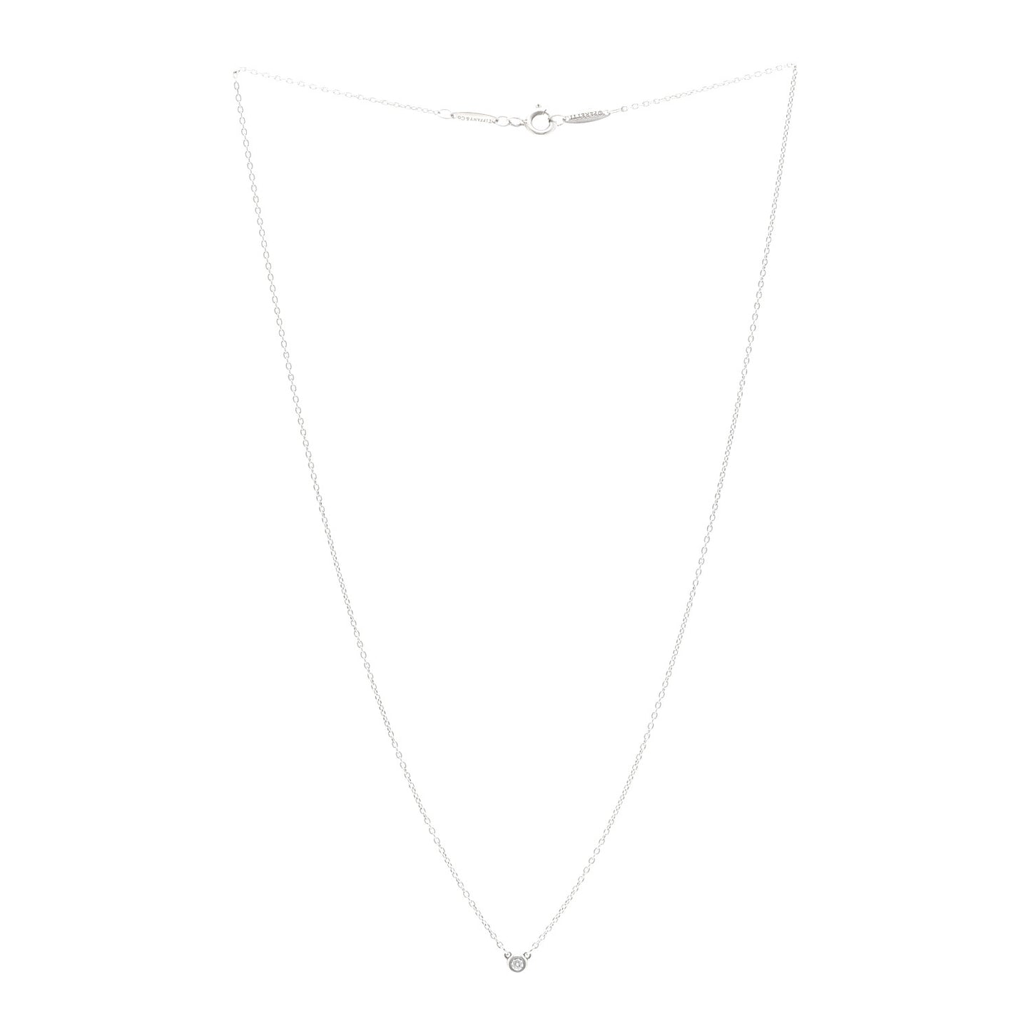 Sterling Silver Diamond .03ct Elsa Peretti Diamonds by the Yard Pendant Necklace