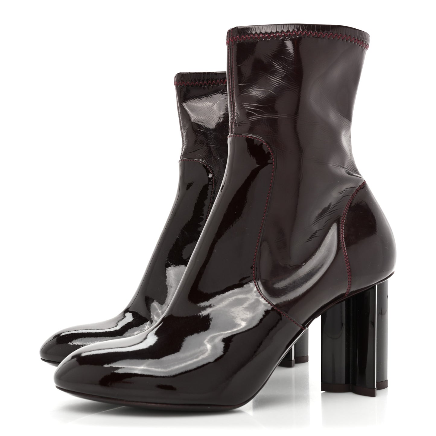 Patent Uniformes Silhouette Ankle Boots 36 Bordeaux
