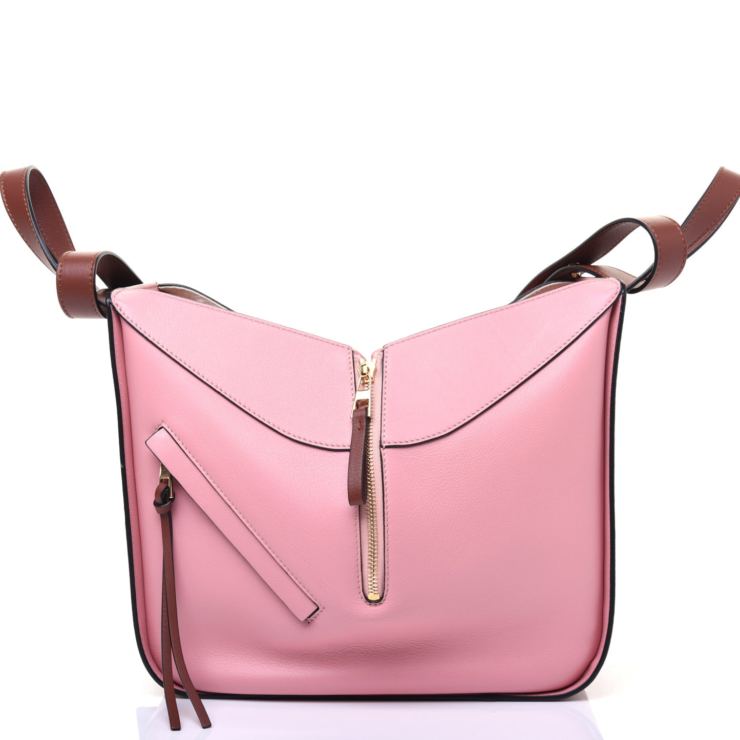 Calfskin Small Hammock Shoulder Bag Tan Pink Tan