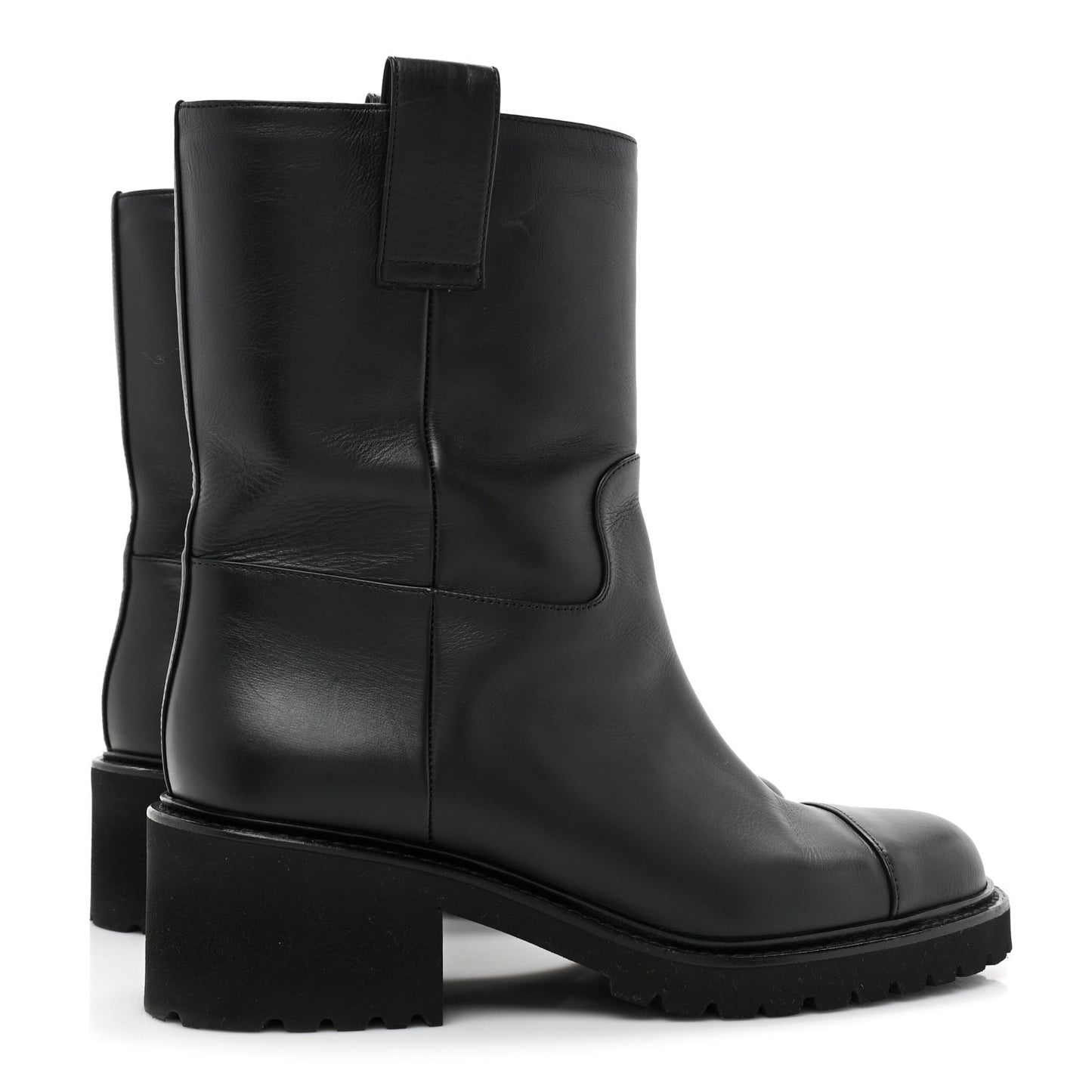 Calfskin CC Ankle Boots 38 Black