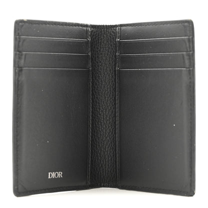 Christian Dior Grained Calfskin Icon Vertical Bifold Card Holder Black 5 of 11