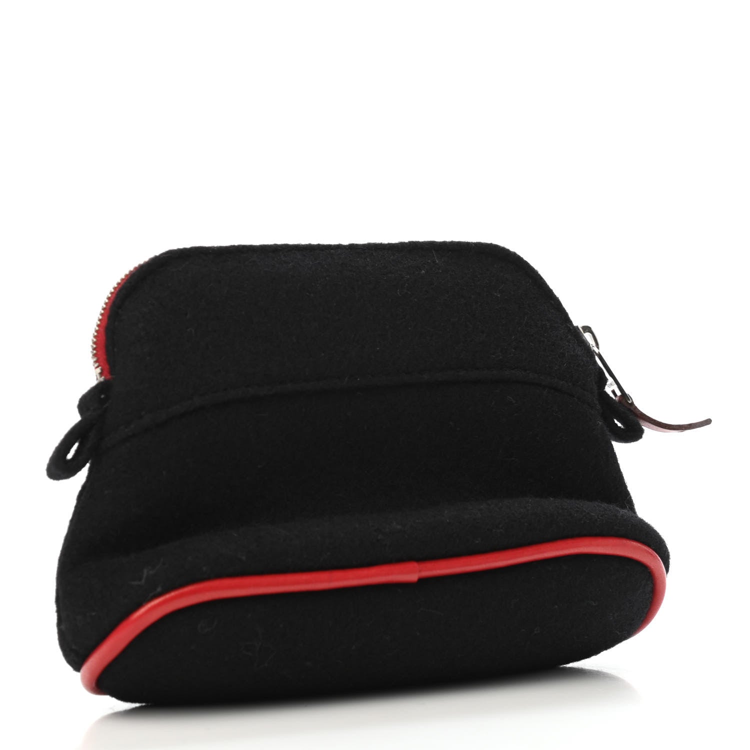 Hermes Wool Felt Bolide Travel Cosmetic Pouch Black 2 of 4