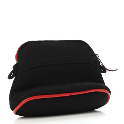 Hermes Wool Felt Bolide Travel Cosmetic Pouch Black 2 of 4