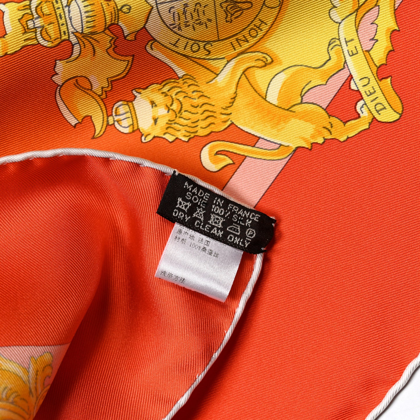 Silk Harnais De Cour Scarf 90 Orange