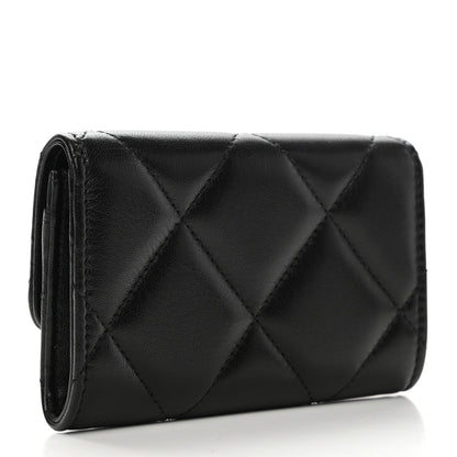 Chanel Lambskin Quilted Chanel 19 Flap Card Holder Black 3 of 9