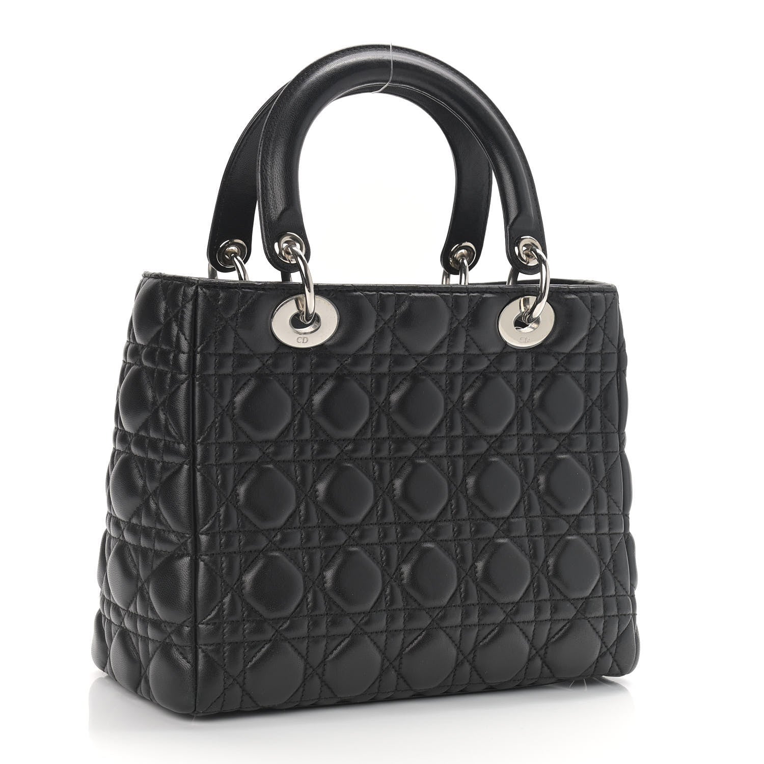 Christian Dior Lambskin Cannage Medium Lady Dior Black 2 of 10