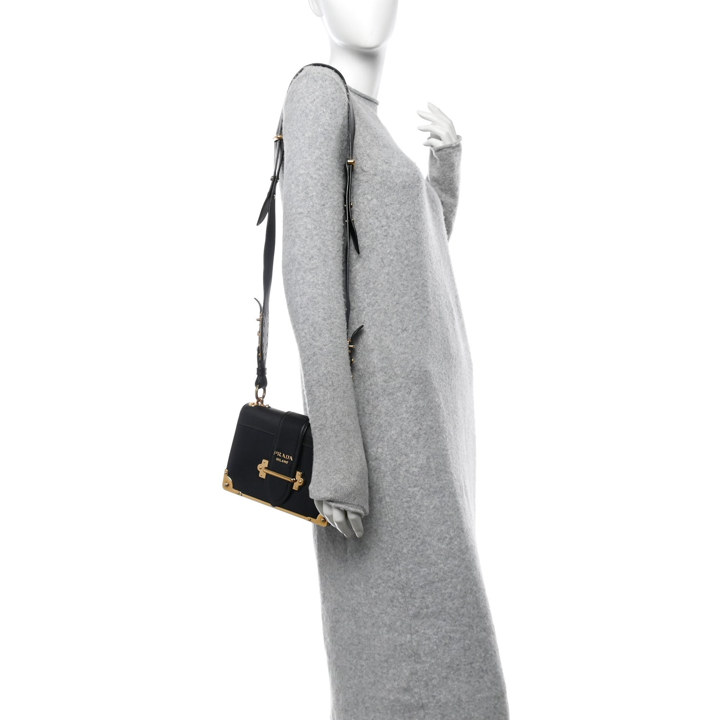 City Calf Saffiano Cahier Bag Black