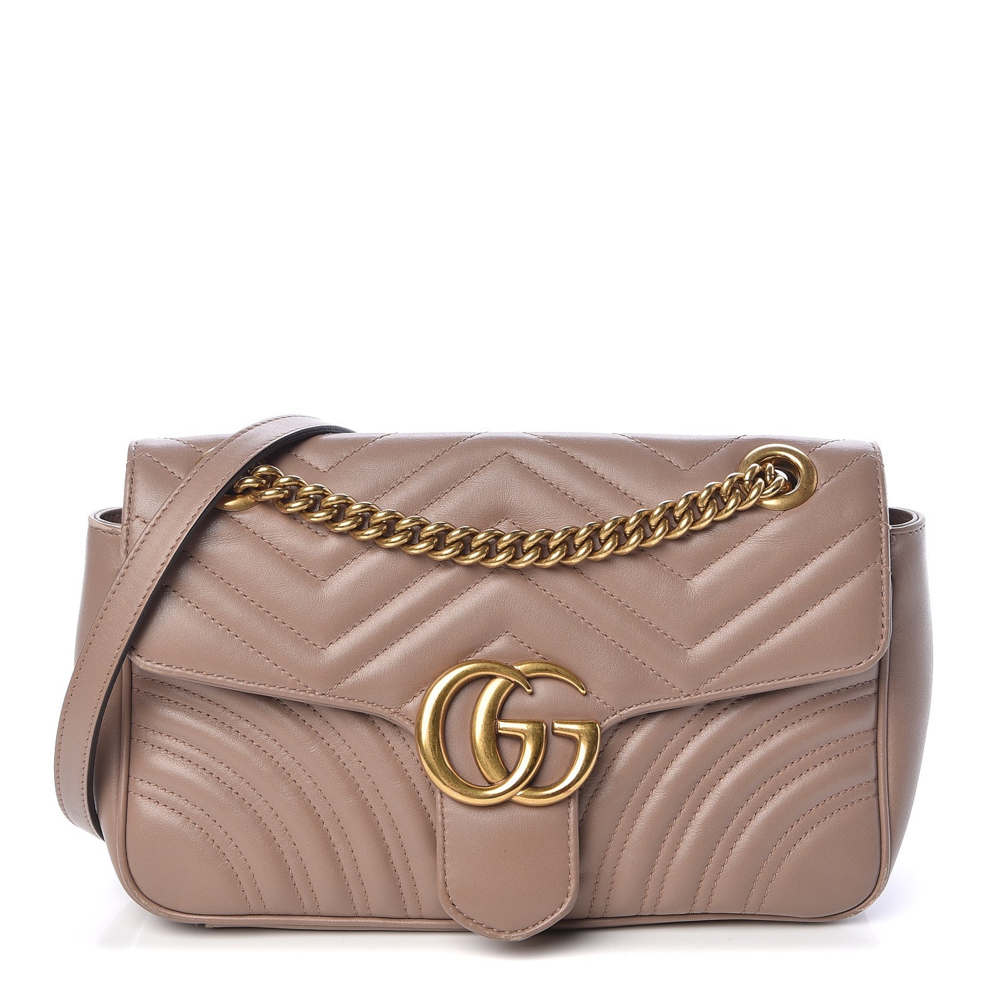 Calfskin Matelasse Small GG Marmont Shoulder Bag Porcelain Rose