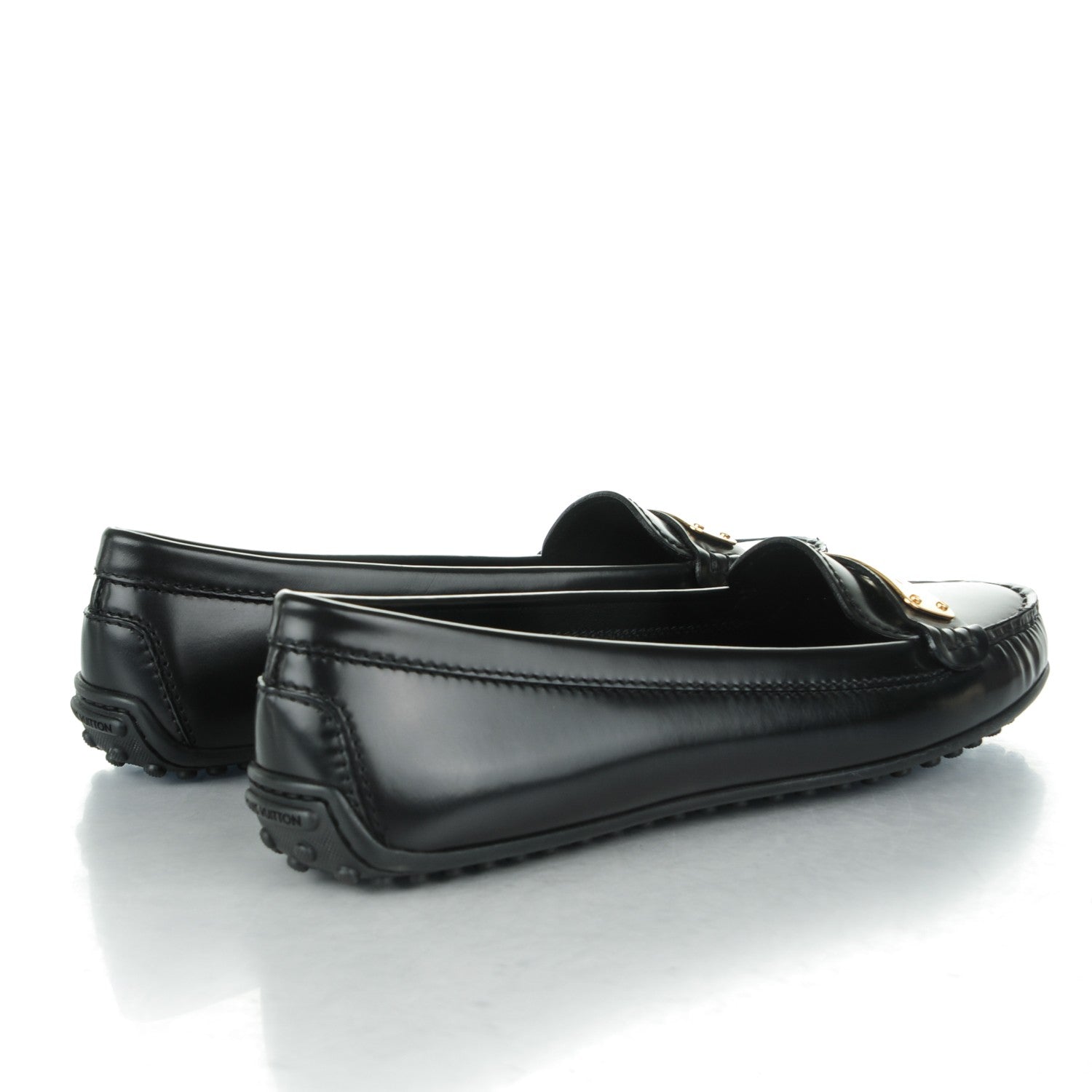 Louis Vuitton Calfskin Cluny Loafers 37.5 Black 4 of 7