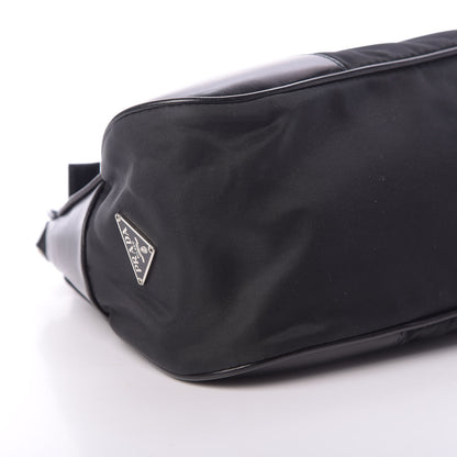 Prada Tessuto Nylon Soft Calfskin Shoulder Bag Black 8 of 14