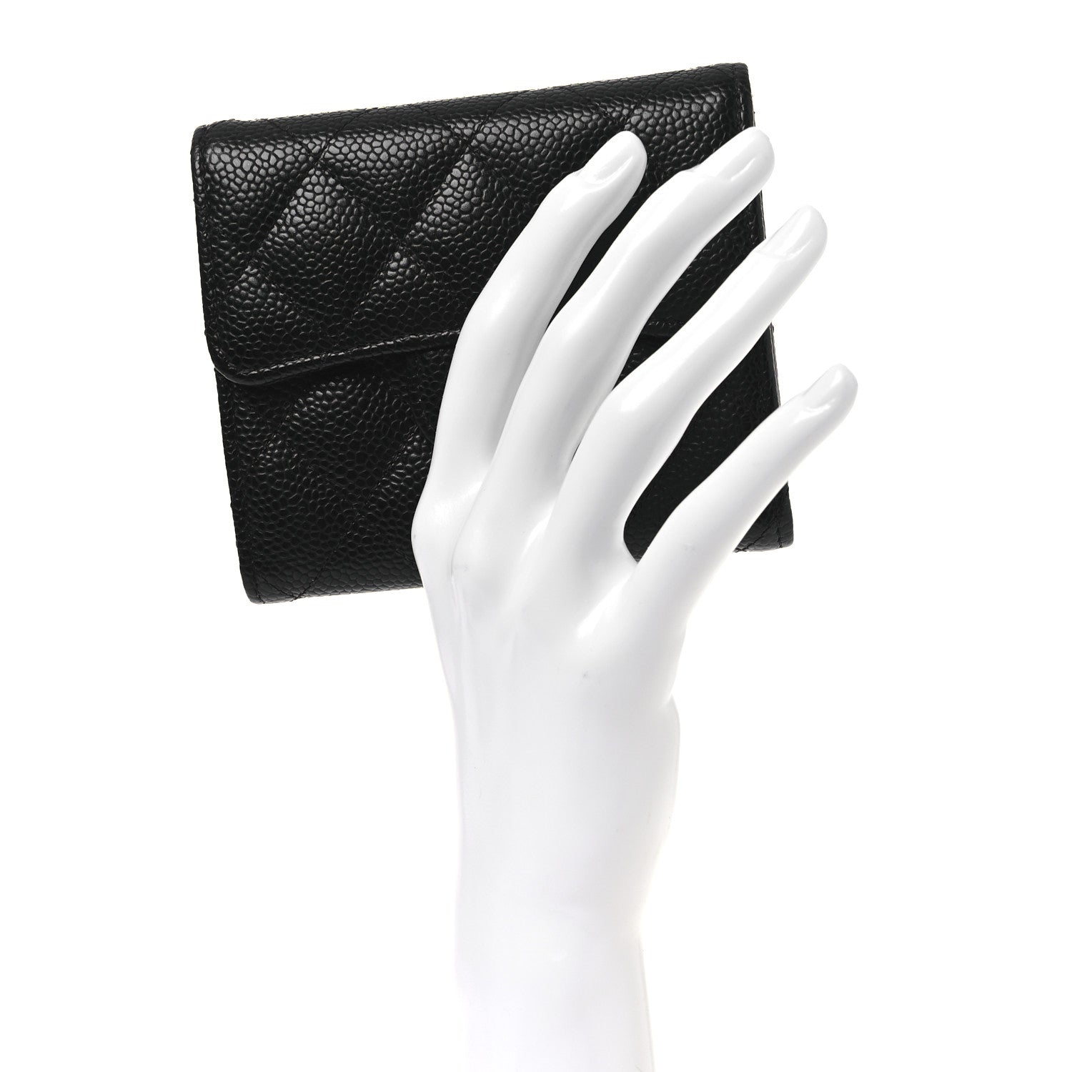 Chanel Caviar Quilted Compact Flap Wallet Black 2 of 10