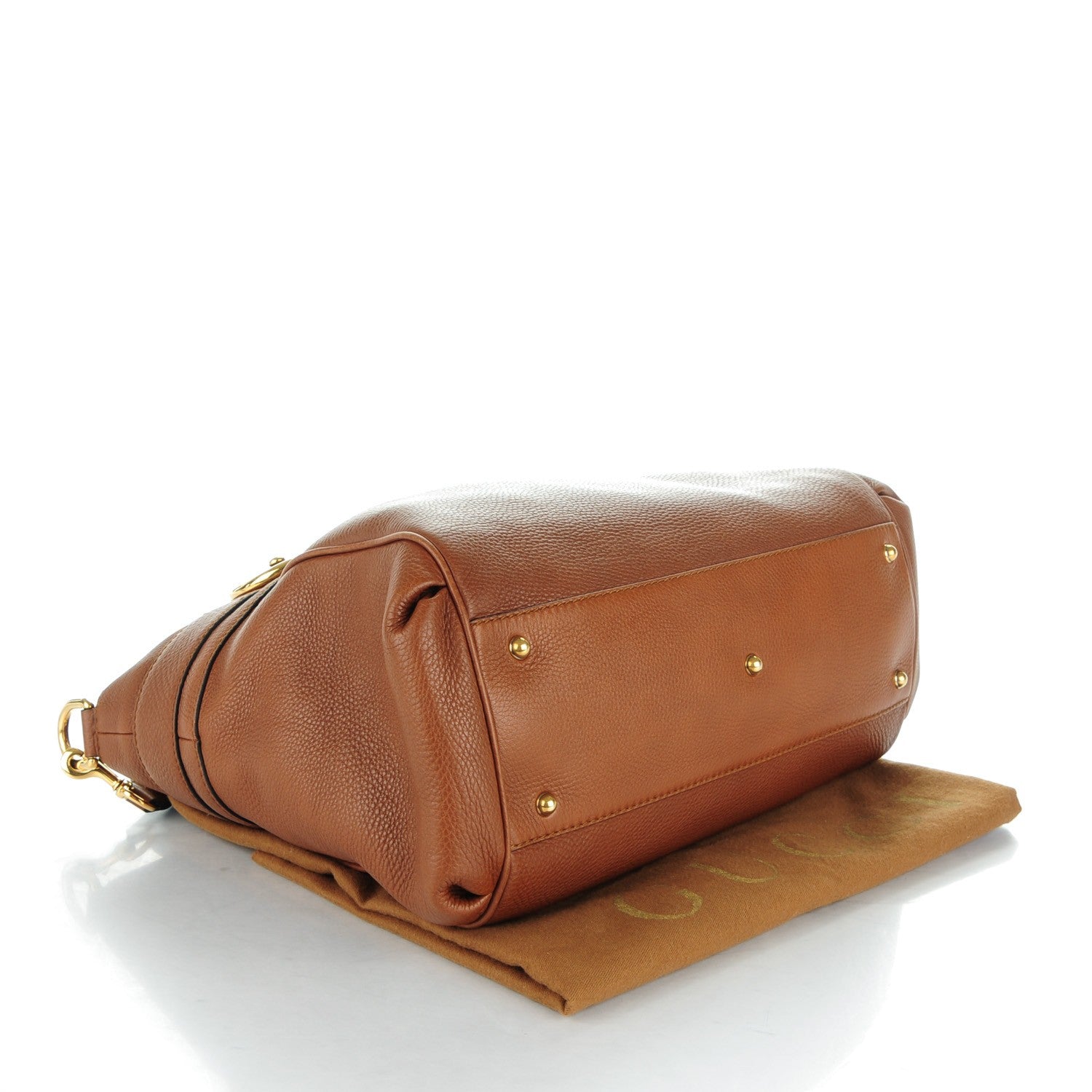Gucci Pebbled Calfskin Ride Medium Top Handle Bag Brown 4 of 8