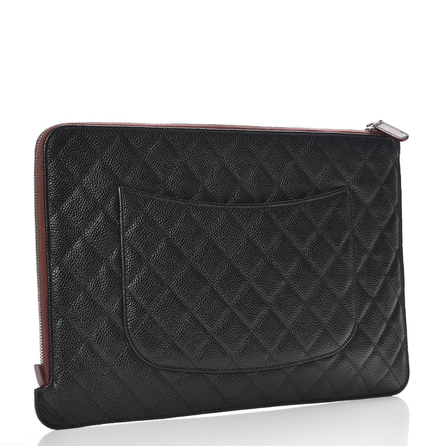 Caviar Quilted Document Portfolio Holder Black
