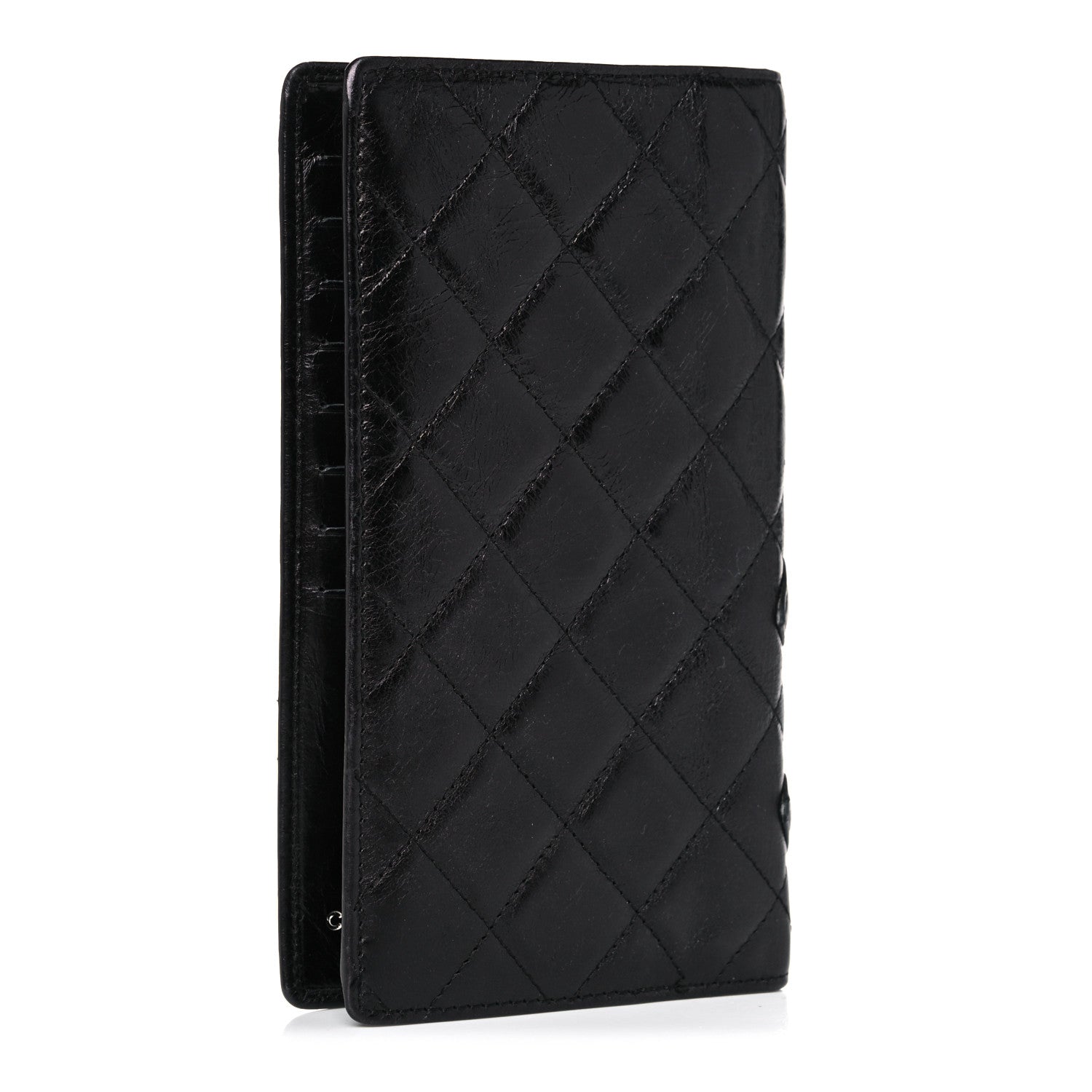 Chanel Aged Calfskin Quilted Cambon Yen Wallet Black 4 of 17