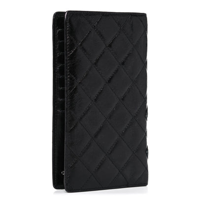 Chanel Aged Calfskin Quilted Cambon Yen Wallet Black 4 of 17
