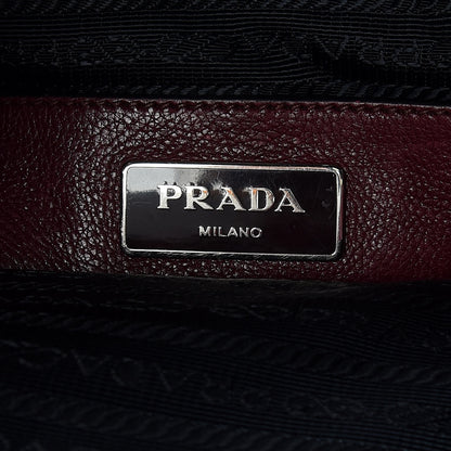 Prada Glace Calfskin Twin Pocket Tote Fuxia 8 of 22