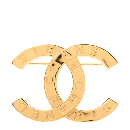 Chanel Metal Paris Button CC Large Brooch Gold 1 of 4