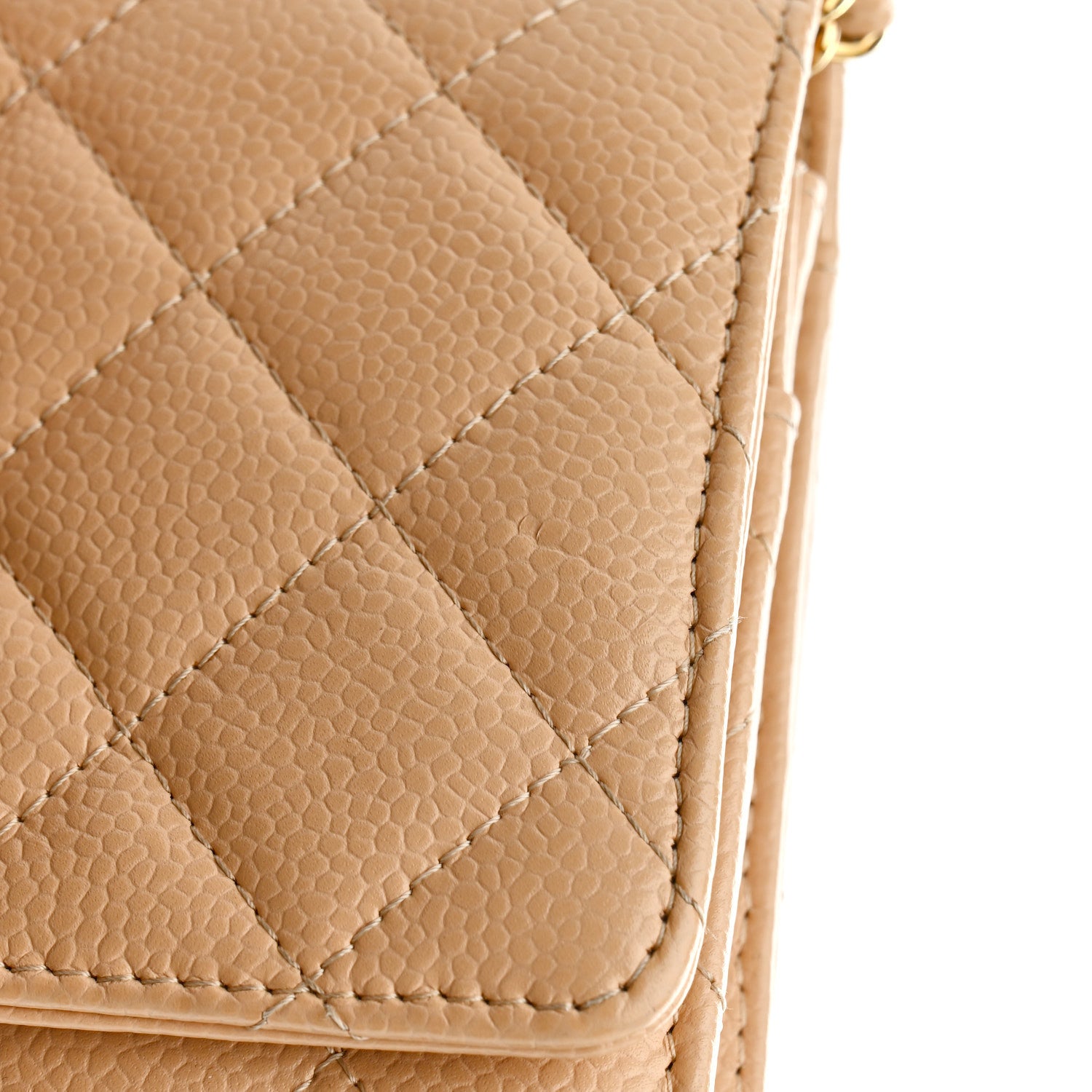 Chanel Caviar Quilted Wallet On Chain WOC Beige 15 of 15