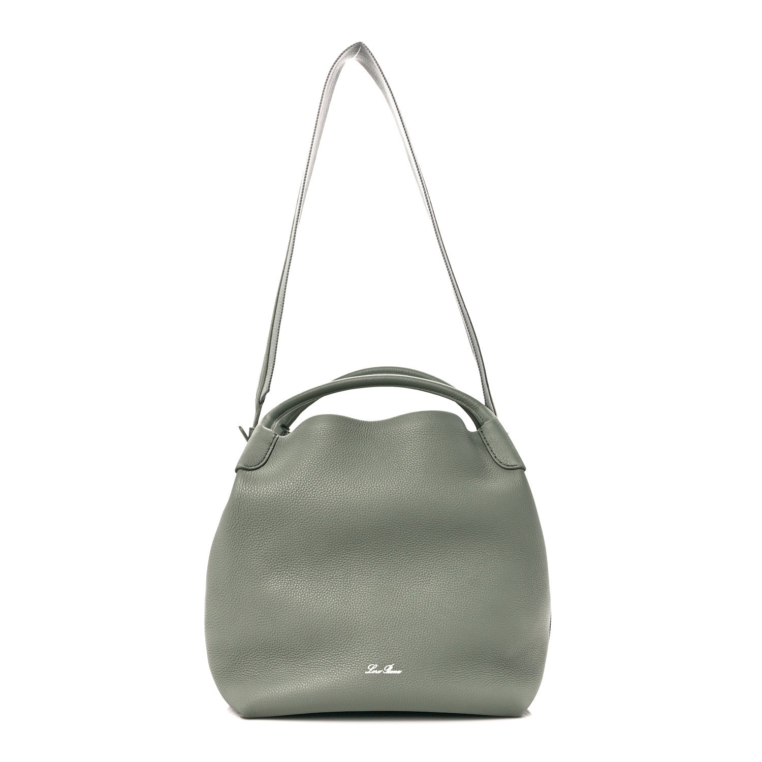 Loro Piana Grained Calfskin Large Bale Bag Yerba Mate 1 of 13