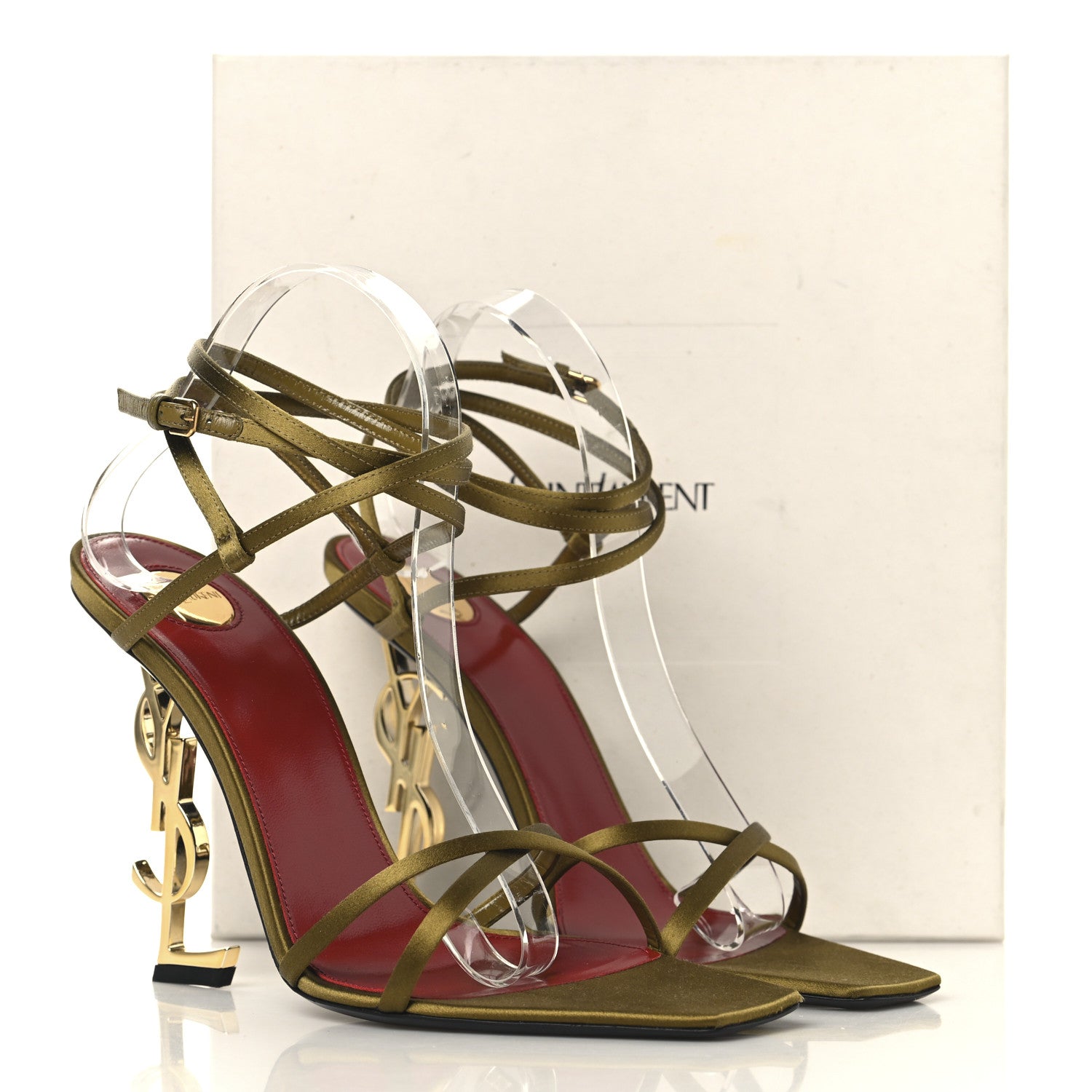 Saint Laurent Crepe Satin Opyum 110 Sandals 41 Cuba Gold 9 of 9