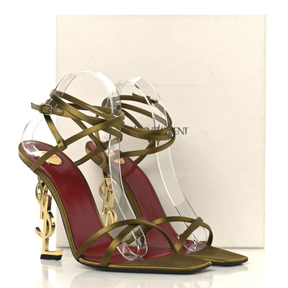 Saint Laurent Crepe Satin Opyum 110 Sandals 41 Cuba Gold 9 of 9