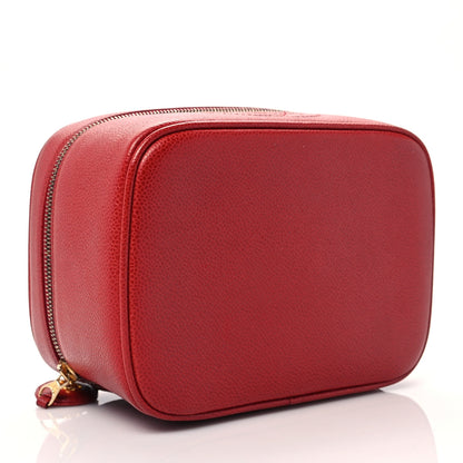 Chanel Caviar Vanity Cosmetic Case Red 4 of 10