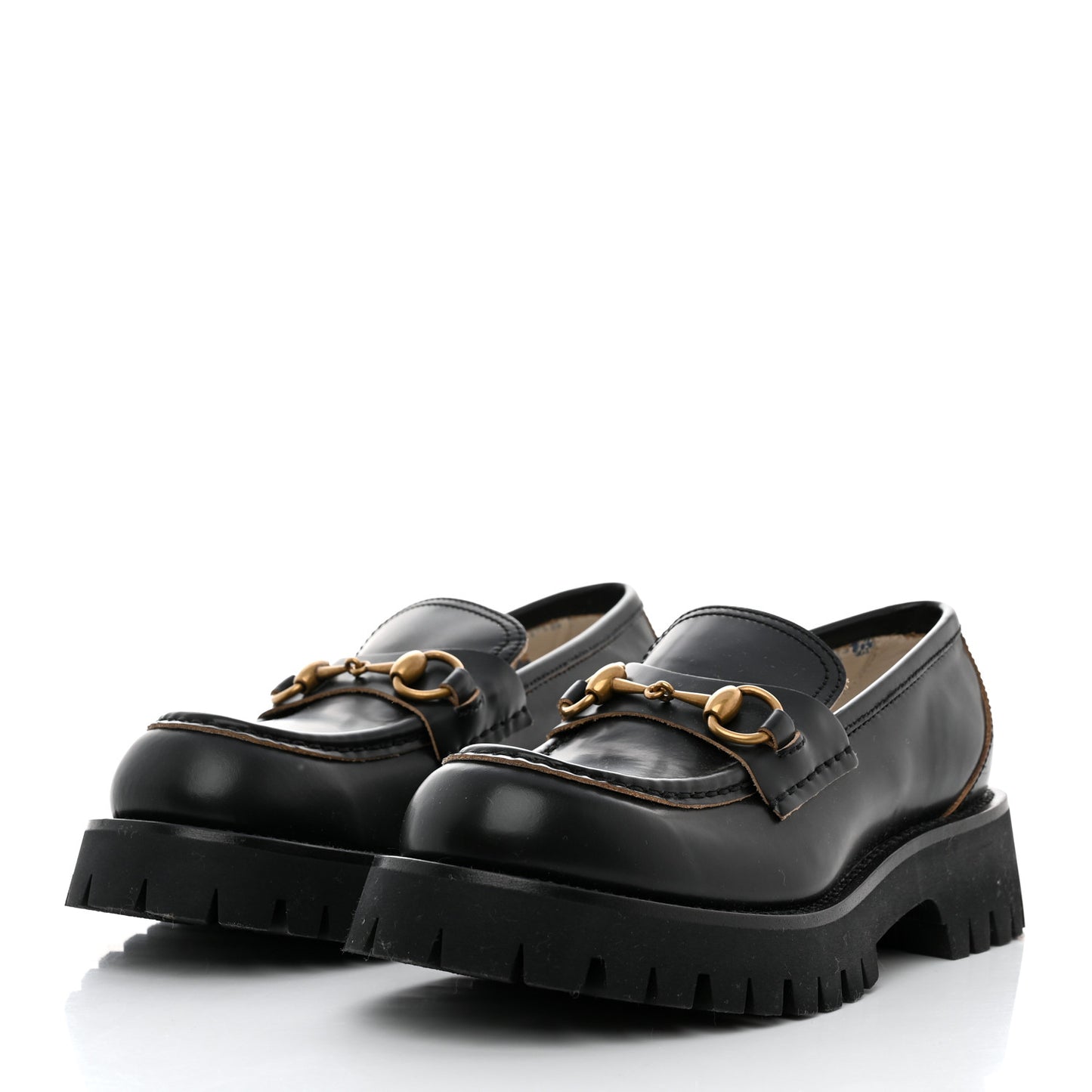 Cordovan Lux Womens Harald Horsebit 25mm Platform Loafers 37.5 Black
