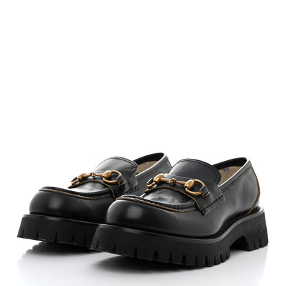 Gucci Cordovan Lux Womens Harald Horsebit 25mm Platform Loafers 37.5 Black 3 of 8