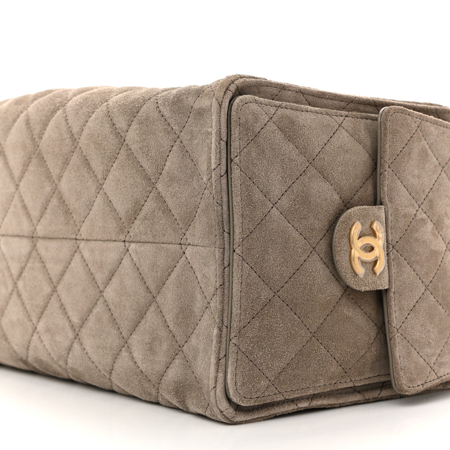 Chanel Suede Quilted Medium Chanel 25 Handbag Dark Grey 10 of 14