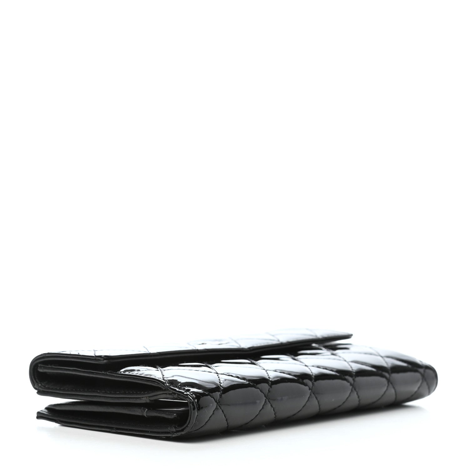 Chanel Patent Quilted Large Flap Wallet Black 4 of 10