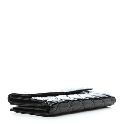 Chanel Patent Quilted Large Flap Wallet Black 4 of 10