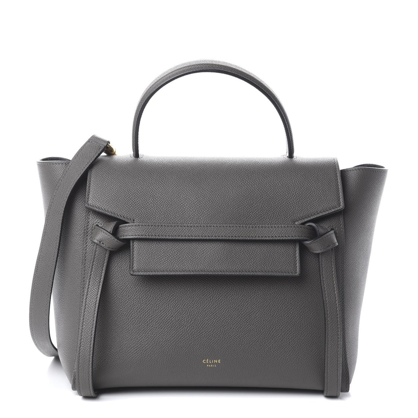 Grained Calfskin Micro Belt Bag Grey