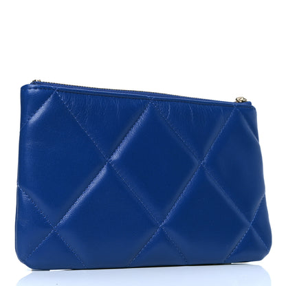 Chanel Goatskin Quilted Small Chanel 19 Pouch Dark Blue 2 of 4