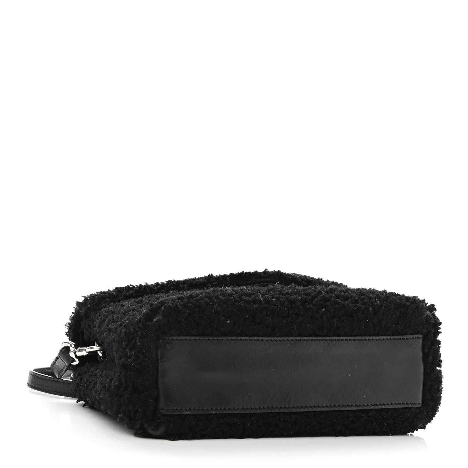 Saint Laurent Shearling Toy Loulou Shoulder Bag Black 4 of 8