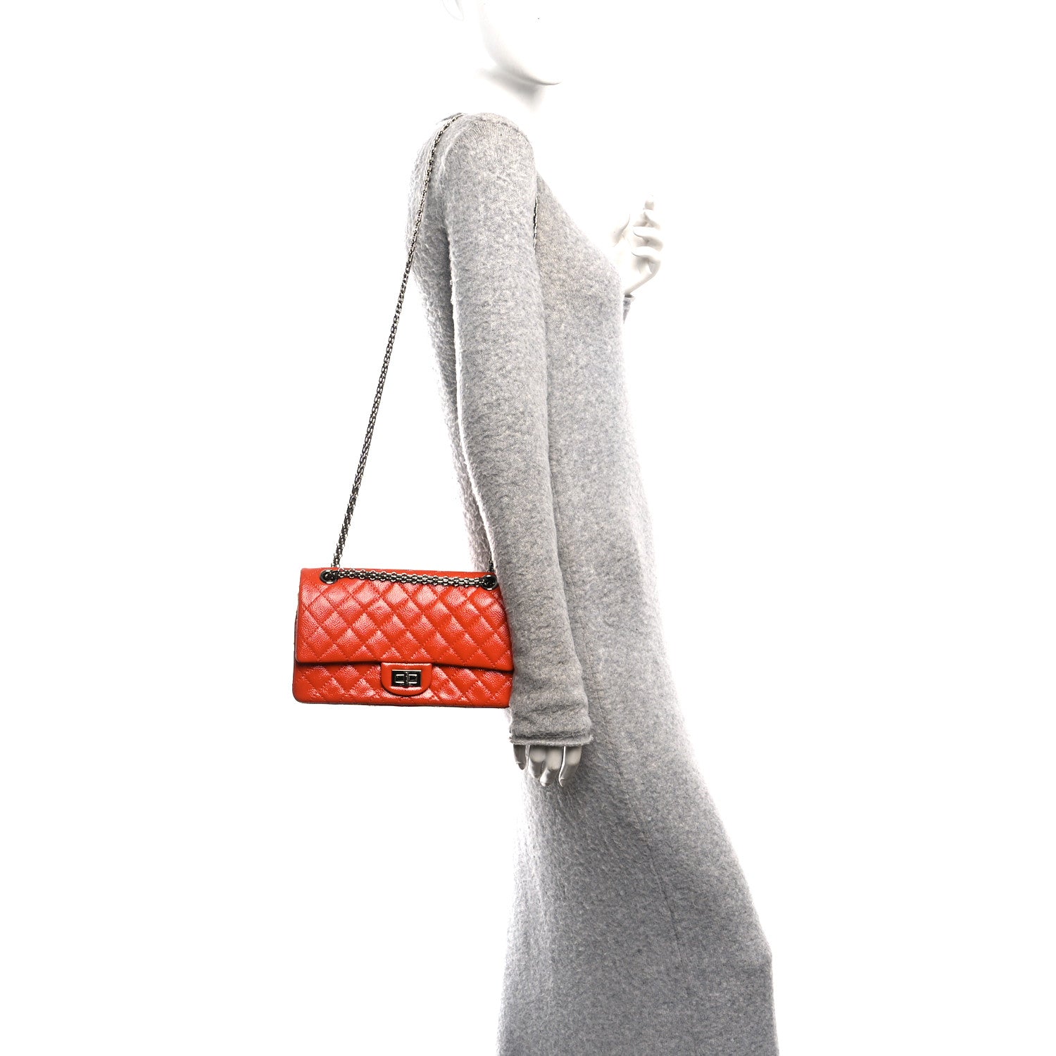 Chanel Patent Caviar Quilted 2.55 Reissue 225 Flap Orange 2 of 11