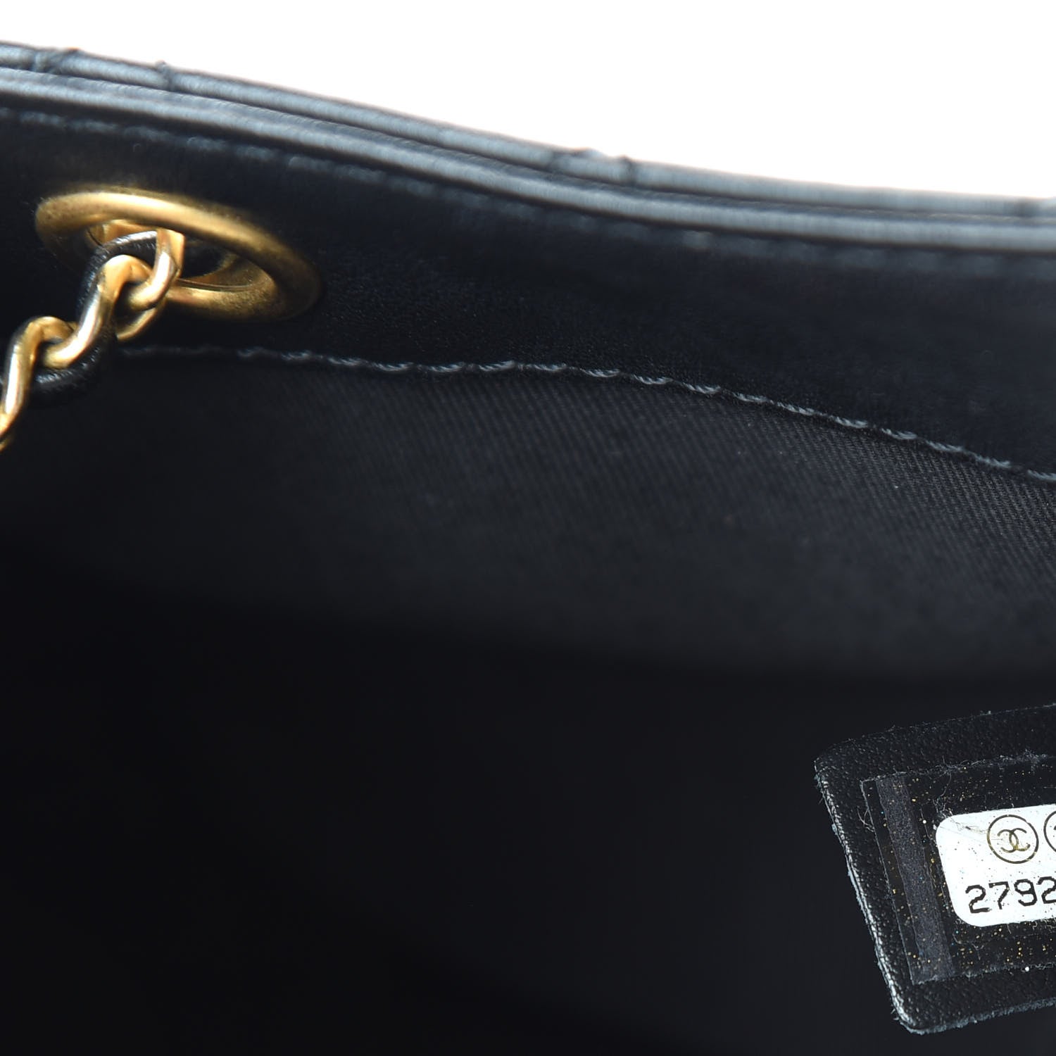 Chanel Calfskin Stitched Small Egyptian Amulet Drawstring Bag Black 9 of 11
