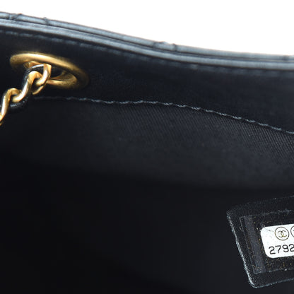 Chanel Calfskin Stitched Small Egyptian Amulet Drawstring Bag Black 9 of 11