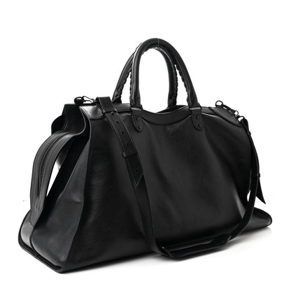Balenciaga Grained Calfskin Neo Classic Black Hardware Large Top Handle Bag Black 3 of 14