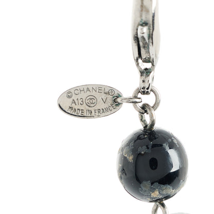 Chanel Ruthenium Pearl Beaded CC Long Necklace Black 5 of 8