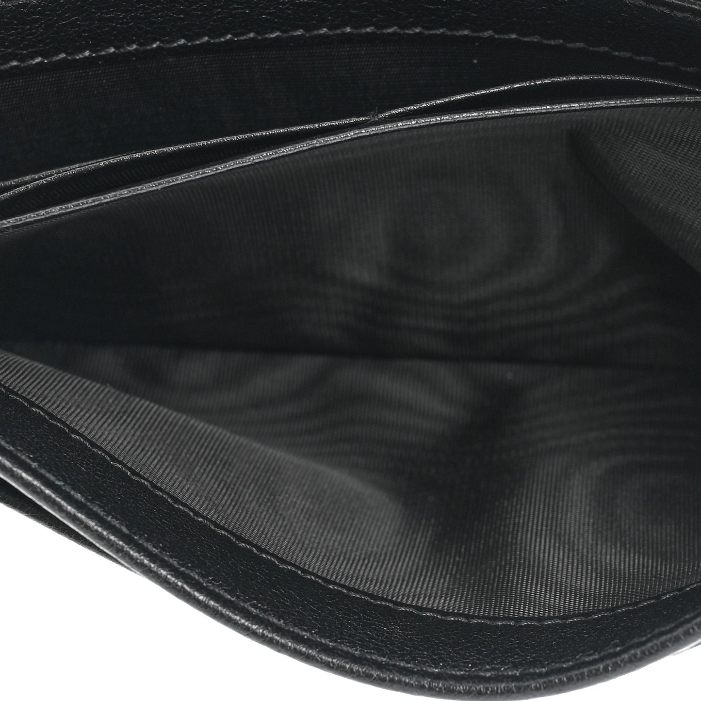 Wonka Grain Calfskin Diana Chain Wallet Black