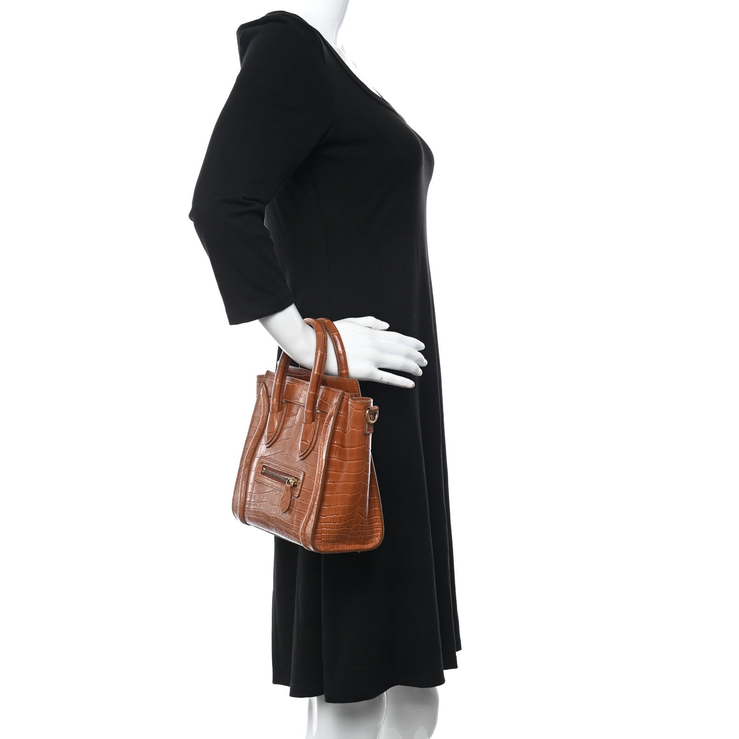 Celine Crocodile Nano Luggage Brown 2 of 11