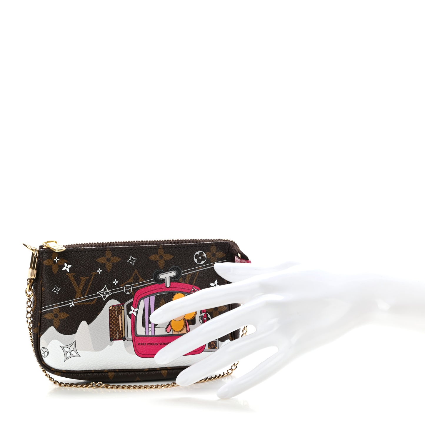 Monogram 2019 Christmas Animation Mini Courchevel Pochette Accessories Fuchsia