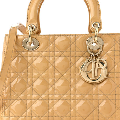 Christian Dior Patent Cannage Medium Lady Dior Beige 8 of 10
