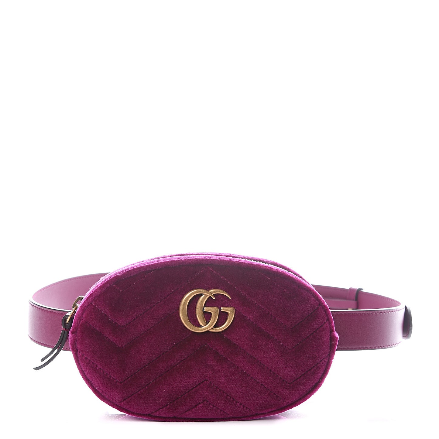 Velvet Matelasse GG Marmont Belt Bag 85 34 Fuchsia Violet Cyclamen